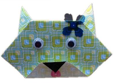 Cómo hacer un origami de cara de gato?